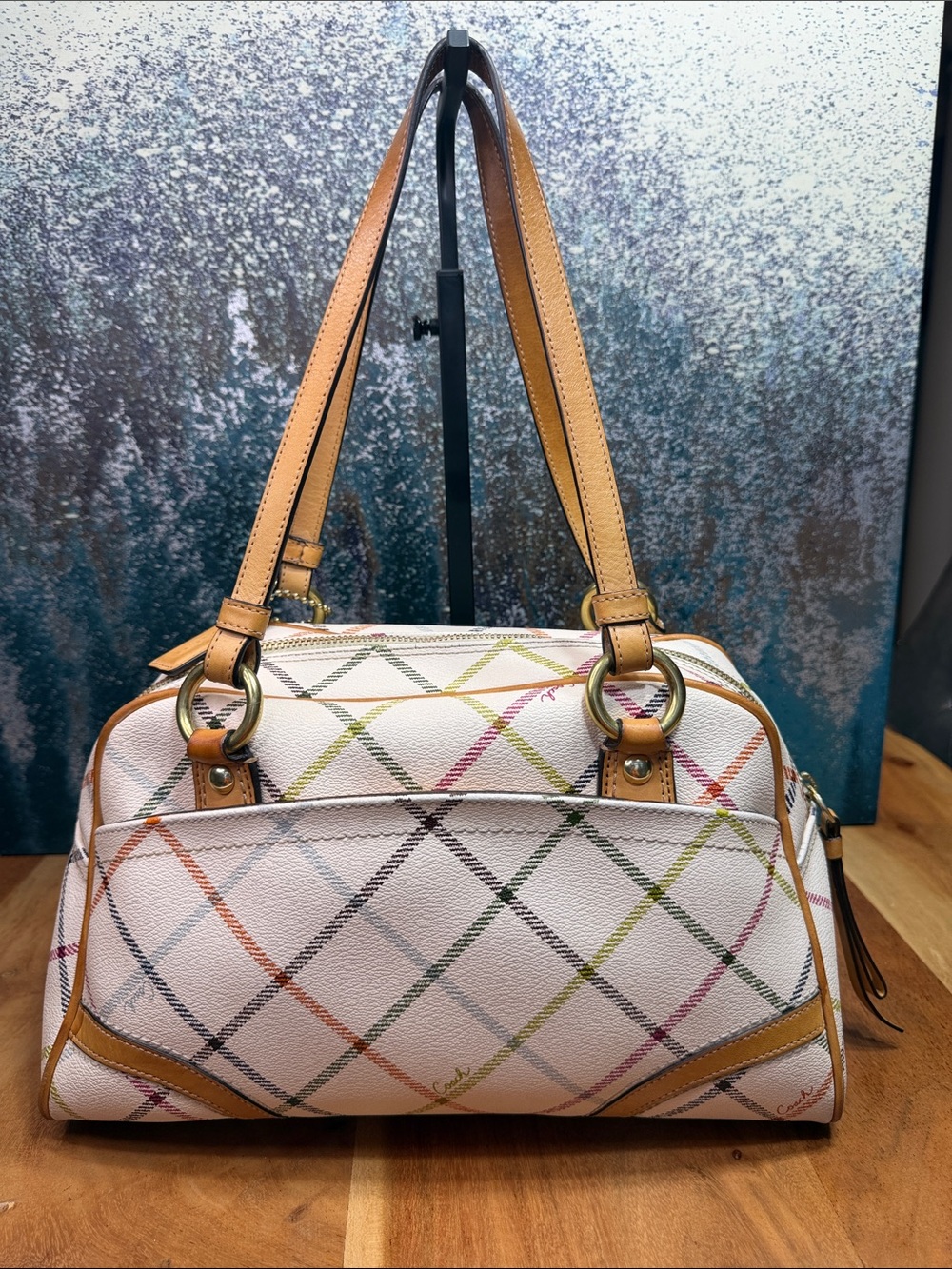 Coach Old Money 2012 Peyton Tattersall Plaid Satchel (EUC) - Picture 5 of 15